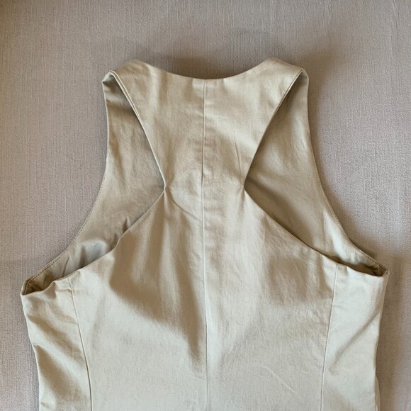 Gap Vena Cava Khaki Sleeveless Haleter Mini Dress Tan Black Beige Bohemian Boho - Picture 6 of 16